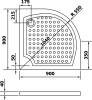 Gelco VIVA90 sprchová vanička z litého mramoru, čtvrtkruh, 90x90cm, R550, bílá GV559