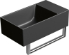 GSI KUBE X keramické umývátko 40x23cm, bez otvoru, pravé/levé, černá mat 9484026