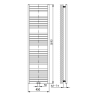 Aqualine TONDI otopné těleso rovné 450x1690 mm, středové připojení, černá mat DT446T