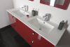 Sapho Koupelnový set MITRA 120, dvojumyvadlo, bordo KSET-007