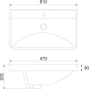 Mereo Siena, koupelnová skříňka s keramickým umyvadlem 81 cm, antracit mat CN431