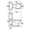Aqualine ANTIK WC nádržka včetně splachovacího mechanismu, bílá AK107-208