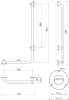 Sapho HANDICAP nástěnné madlo PRAVÉ 810x550mm, bílá XH524W
