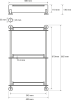 Sapho X-ROUND E skleněná polička trojitá s hrazdou 380x675x130mm, chrom XR608