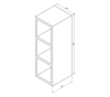 Sapho ESPACE otevřená policová skříňka 20x60x22cm, dub stříbrný ESC140-1111