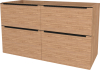 Mereo Mailo, koupelnová skříňka 121 cm, černé madlo, Multidecor, Light Select Walnut CN593SBLSW1