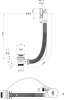 Polysan Vanová souprava s napouštěním, bovden, délka 600mm, zátka 72mm, černá mat 71851.21