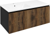 Sapho LOREA skříňka s umyvadlem 101x46x51, 5cm (70+30cm), levá, dub collingwood/černá mat LE070-1935-L-03