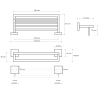 Sapho X-SQUARE polička na ručníky s hrazdou 650x110x215mm, chrom XQ601