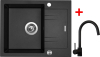 Granitový dřez Sinks LINEA 600 XC Metalblack + Vitalia černá matná G1574XC