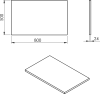 Sapho PLATO deska Rockstone 800x24x500mm, bílá mat PL080-0101