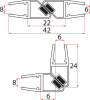 Gelco Set magnetických těsnění 45°pro sklo 6/8mm, 1900mm NDGL05