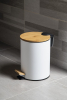 Aqualine BAMBUS odpadkový koš kulatý 3l, Soft Close, bílá mat BI006