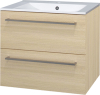 Mereo Bino, koupelnová skříňka s keramickým umyvadlem 61 cm, dub Sand Barbdra CN630
