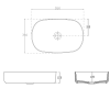 Isvea INFINITY OVAL keramické umyvadlo na desku, 55x36cm, maroon red 10NF65055-2R