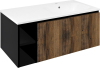 Sapho LOREA skříňka s umyvadlem 101x46x51, 5cm (20+80 cm), pravá, dub collingwood/černá mat LE080-1935-R-03