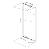 Aqualine AMICO sprchové dveře výklopné 1040-1220x1850mm, čiré sklo G100