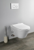 Závěsné WC AVVA CLEANWASH , integr. baterie a bidet. sprška s podomítkovou nádržkou a tlačítkem Schwab, bílá 100315-SET5
