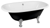 Polysan REGATA volně stojící vana 175x85x61cm, nohy chrom mat, černá/bílá 10251
