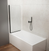 Aqualine VILMA vanová zástěna 600x1400mm, černá, čiré sklo AQ6014B