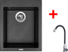 Granitový dřez Sinks CUBE 410 Metalblack + Elasta nerez/černá G22674