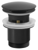 Sapho Umyvadlová výpust 5/4“, click-clack, velká zátka, 30-45mm, černá mat CV1007B