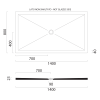 GSI Keramická sprchová vanička, obdélník 140x80x2cm, cenere mat 46140817