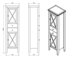 Sapho CROSS skříňka vysoká 49x170x39cm, levá, starobílá CR214