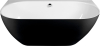 Polysan PAGODA nástěnná vana litý mramor 170x85x58cm, černá/bílá 10281