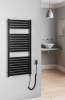 Aqualine TONDI-E elektrické otopné těleso rovné 450x970 mm, 300 W, černá mat DE456T