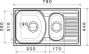 Nerezový dřez Sinks TWIN 780.1 V 0,6mm matný STSTWM78044016V
