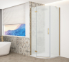 Gelco TRINITY GOLD MATT čtvrtkruhový sprchový kout 900x900mm, matné sklo, levé GT6590ML-G