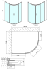 Polysan EASY čtvrtkruhová sprchová zástěna 1000x800mm, L/R, čiré sklo EL2915