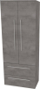 Mereo Bino, koupelnová skříňka vysoká 163 cm, dvojitá, Multidecor, Beton tmavě šedý CN699BET2