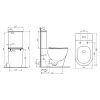 Sapho AVIS WC kombi, Vortex Rimless, spodní/zadní odpad, bílá PC106V