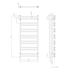 Sapho METRO DOS otopné těleso 500x1100 mm, černá mat IR432TB