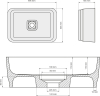 Polysan BANERA SQUARE umyvadlo na desku, litý mramor, 50x36cm, bílá mat 14596MAT