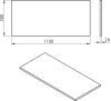 Sapho PLATO deska Rockstone 1100x24x500mm, bílá mat PL110-0101