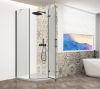 Gelco TRINITY BLACK čtvrtkruhový sprchový kout 900x900mm, matné sklo, pravé GT6590MR-B