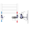Sapho CORNER připojovací sada ventilů termostatická triaxiální, pravé provedení, chrom CP1012RS