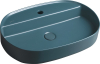 Isvea INFINITY OVAL keramické umyvadlo na desku, 60x40cm, zelená petrol 10NF65060-2P