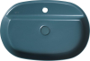 Isvea INFINITY OVAL keramické umyvadlo na desku, 60x40cm, zelená petrol 10NF65060-2P