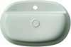 Isvea INFINITY OVAL keramické umyvadlo na desku, 60x40cm, zelená mint 10NF65060-2T