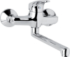Mereo Dřezová nástěnná baterie, Sonáta, 150 mm, s ramínkem plochým rovným 160 mm, chrom CB30202N