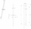 Sapho Sprchová tyč, posuvný držák, hranatá, 680mm, ABS/zlato mat 1206-07GB