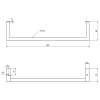 Aqualine HANG držák ručníků pod umyvadlo 665x98mm, černá mat HG665