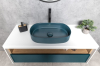 Isvea INFINITY OVAL keramické umyvadlo na desku, 55x36cm, zelená petrol 10NF65055-2P