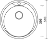 Nerezový dřez Sinks ROUND 510 V 0,6mm matný STSROM5106V