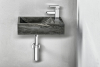 Sapho BLOK kamenné umývátko 40x22cm, baterie vpravo, antracit 2401-28