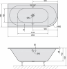 Polysan VIVA L SLIM asymetrická vana 185x80x47cm, bílá 72099S